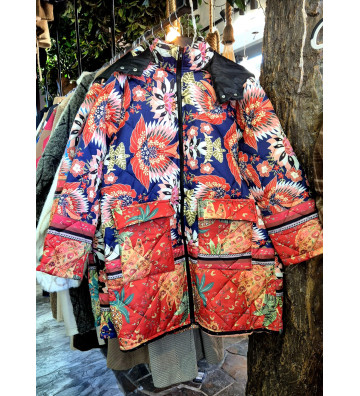 Parka Azul estampada