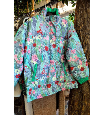Parka flores fondo celeste